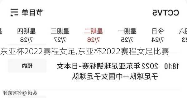 东亚杯2022赛程女足,东亚杯2022赛程女足比赛